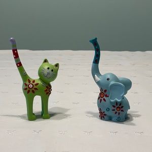 Ring Holders Cat & Elephant Same Makers Mark Not a Bundle